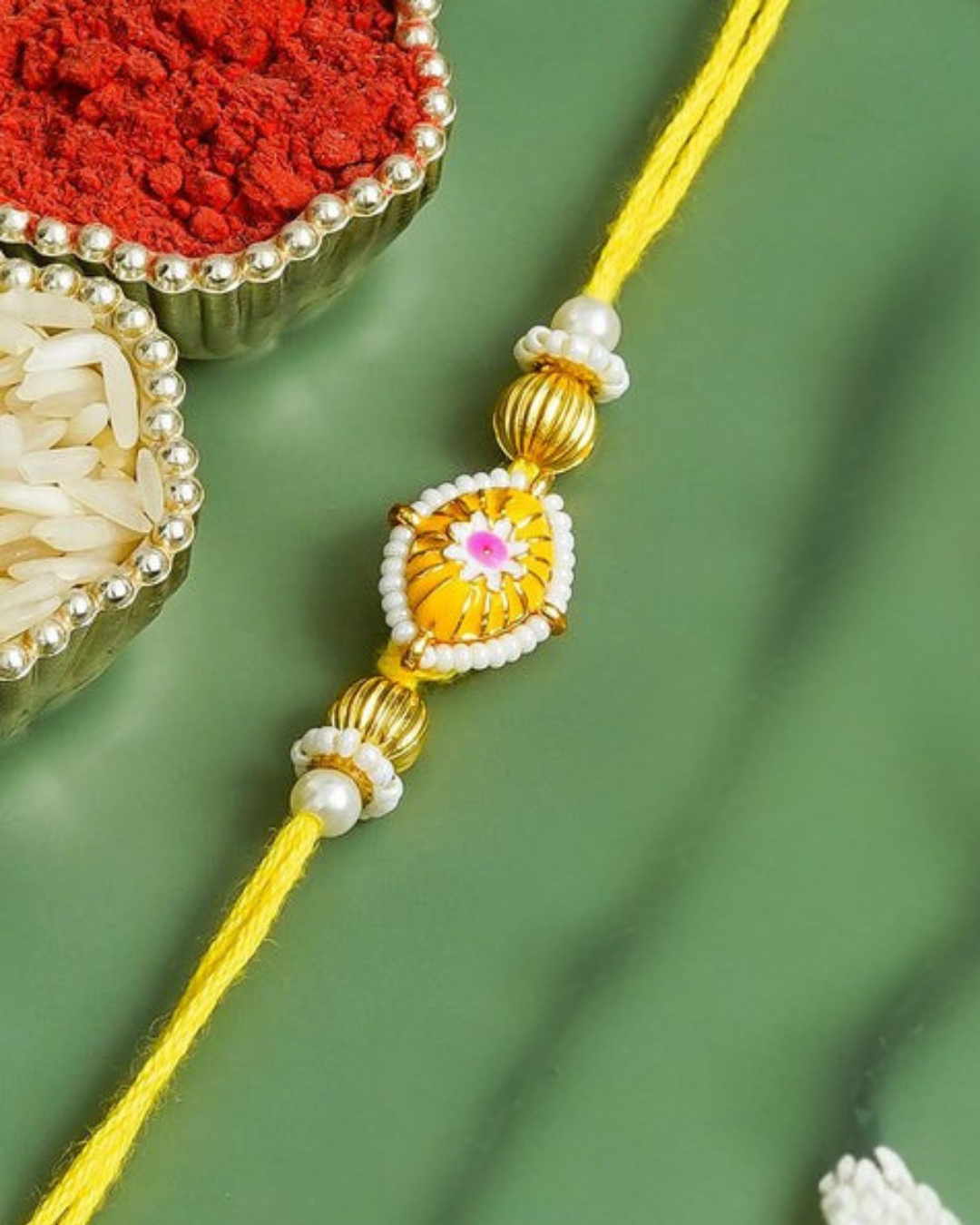 Traditional Rakhi Set with Free Chawal & Kumkum
