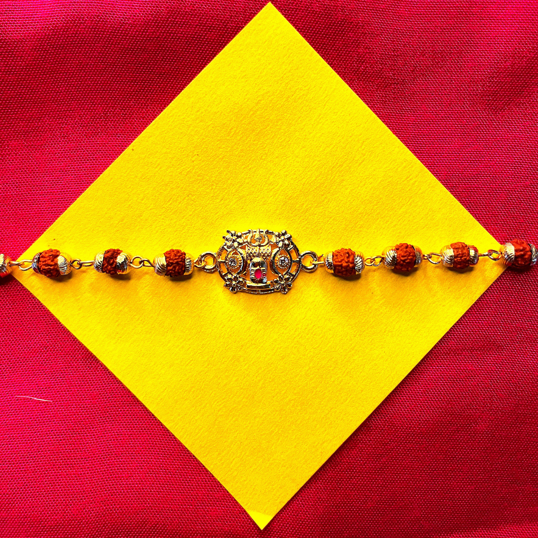 Handmade Mahadev Rakhi with Free Chawal & Kumkum