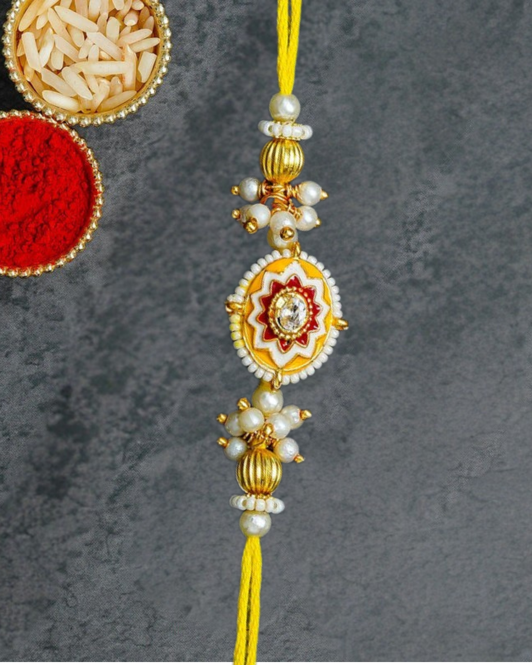 Traditional Rakhi Set with Free Chawal & Kumkum