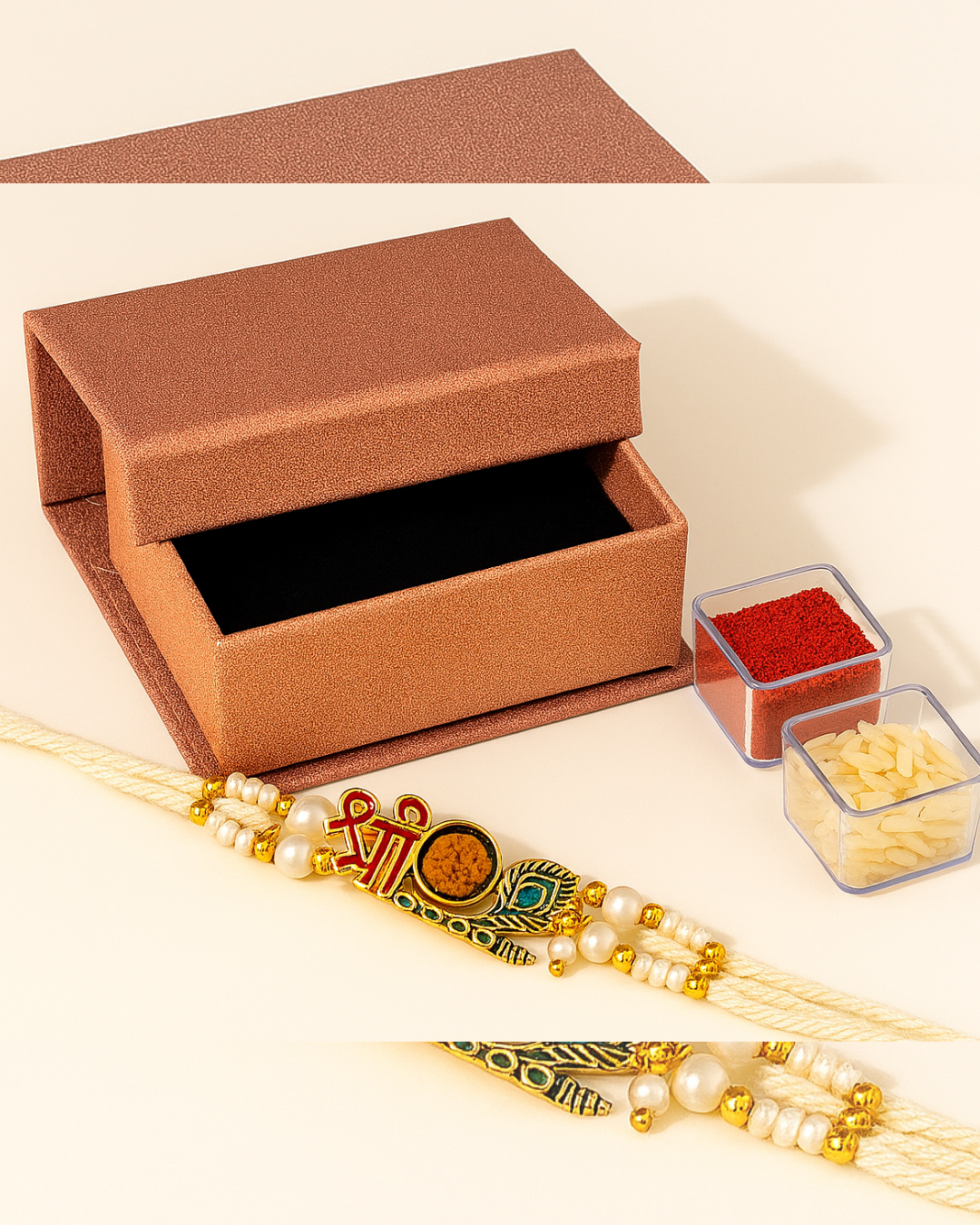 Handmade Shree Rudra Rakhi with Free Chawal & Kumkum