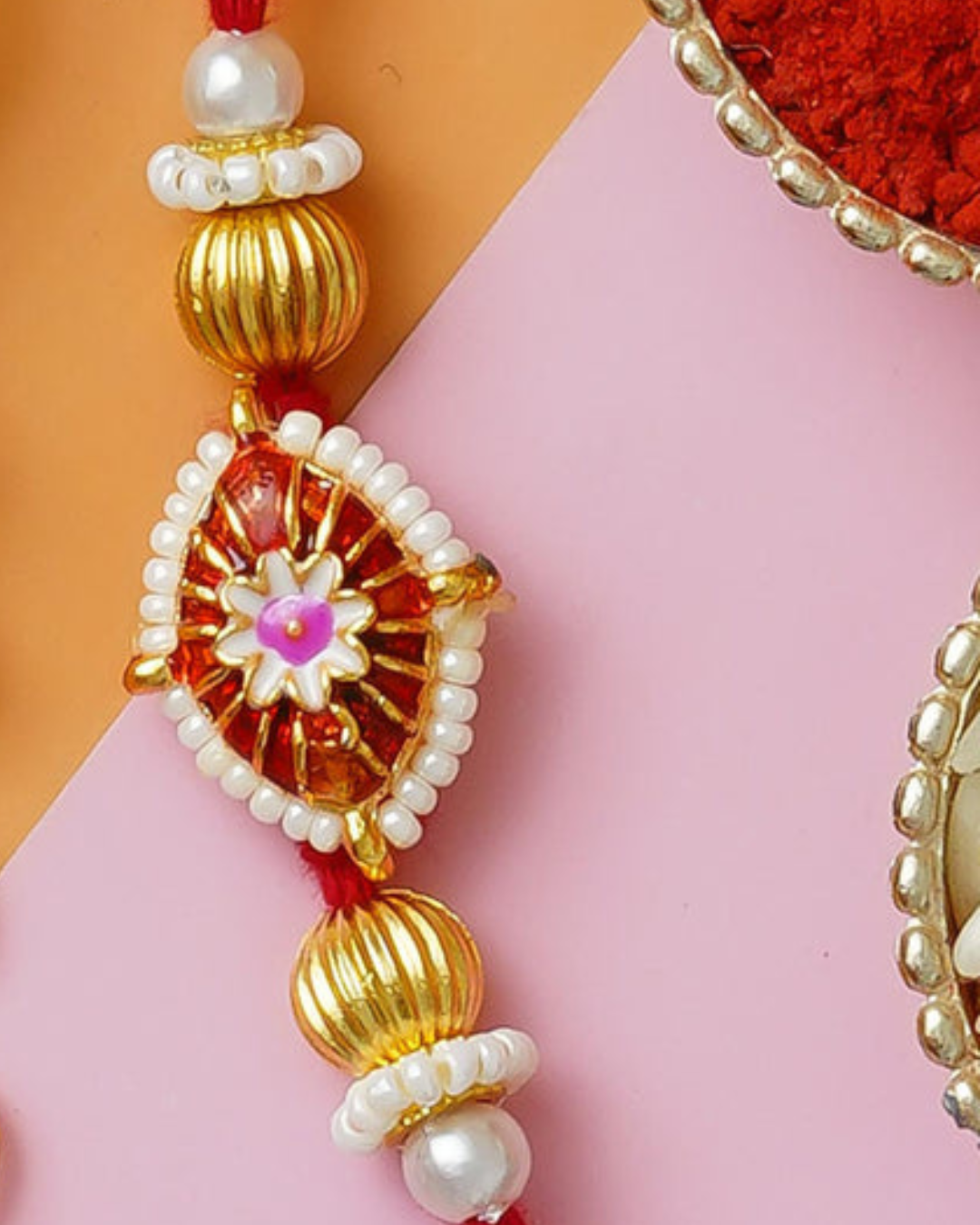 Traditional Rakhi Set with Free Chawal & Kumkum