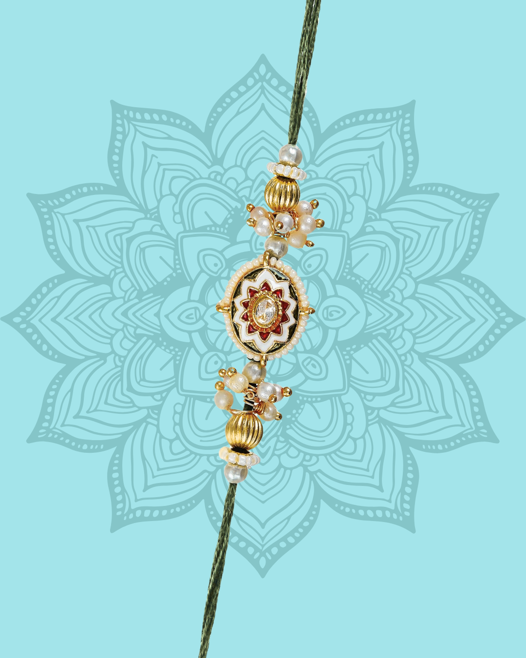 Traditional Rakhi Set with Free Chawal & Kumkum