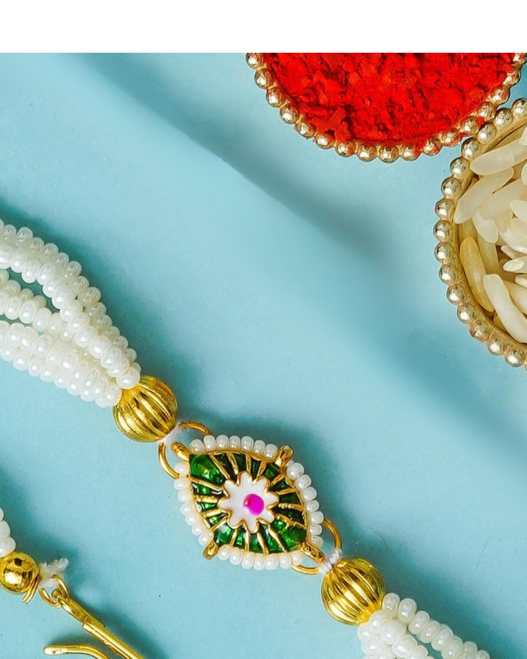 Traditional Rakhi Set with Free Chawal & Kumkum