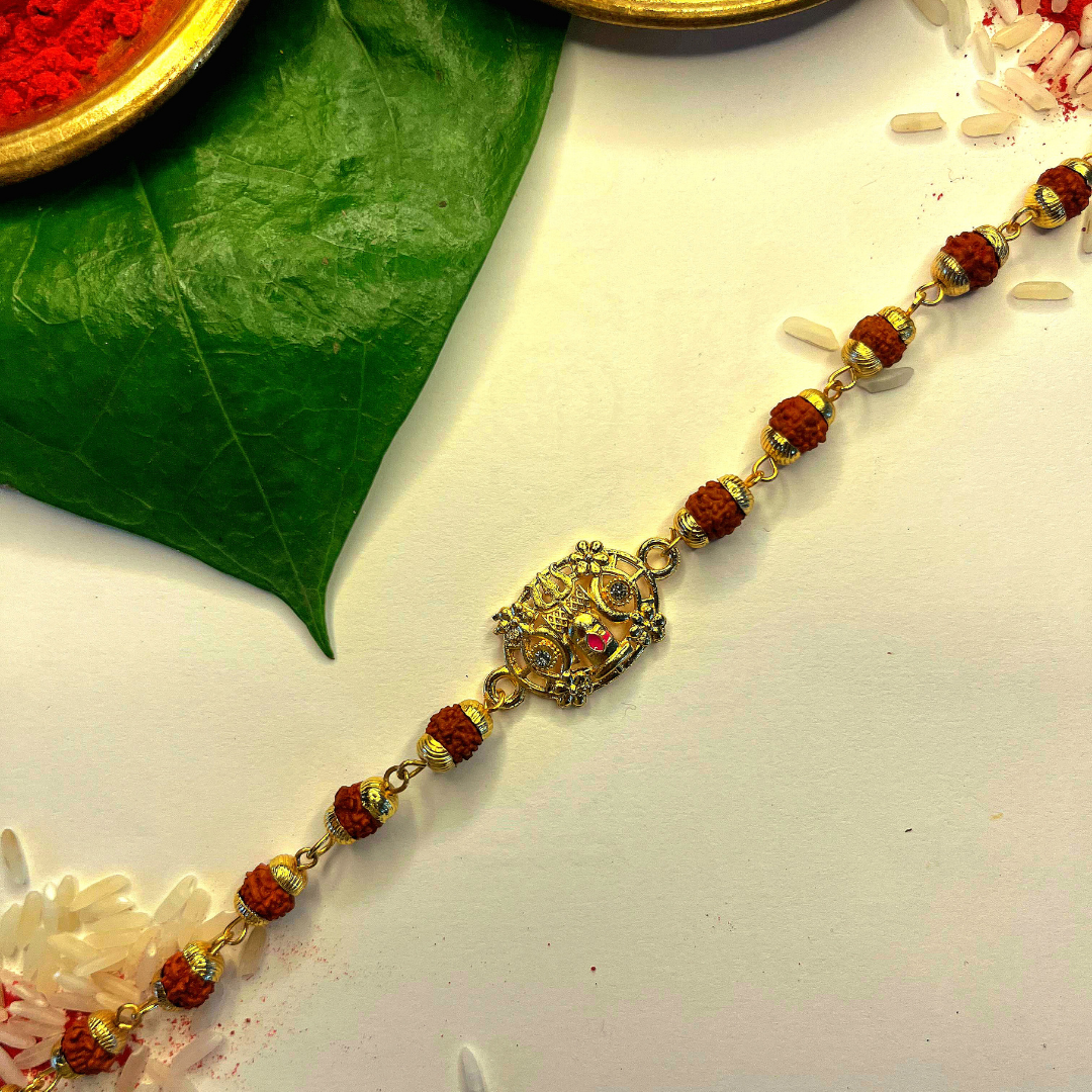Handmade Mahadev Rakhi with Free Chawal & Kumkum