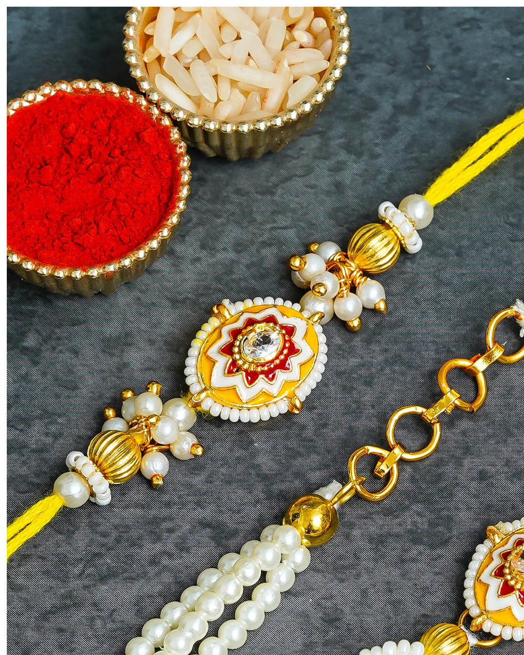 Traditional Rakhi Set with Free Chawal & Kumkum