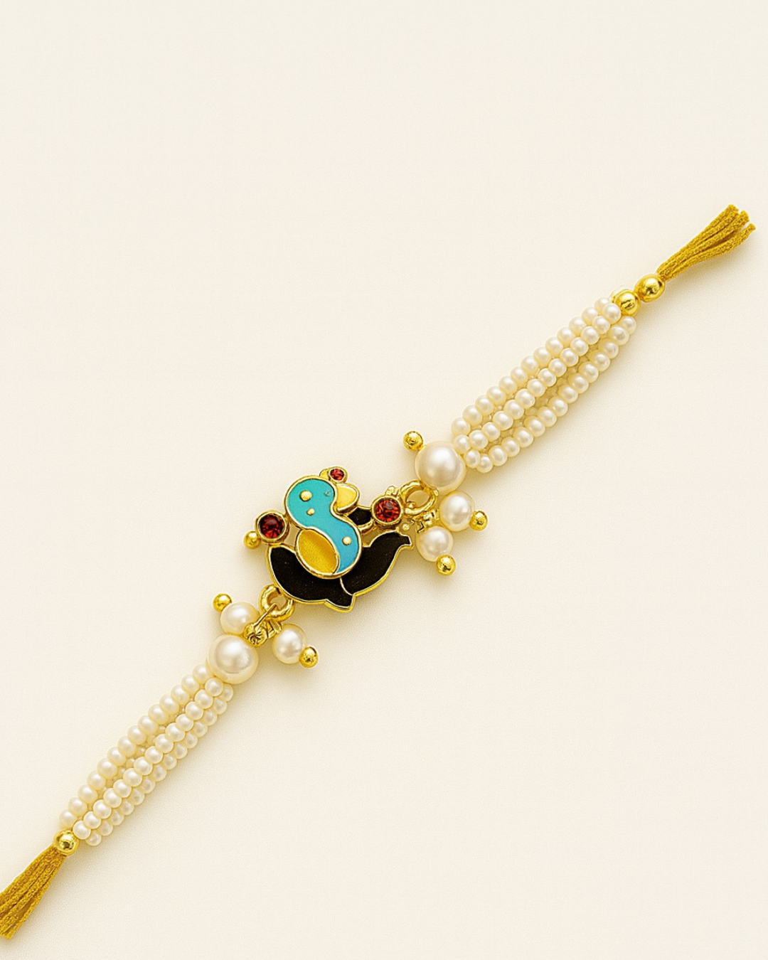 Handmade Divine Gajanan Rakhi with Free Chawal & Kumkum