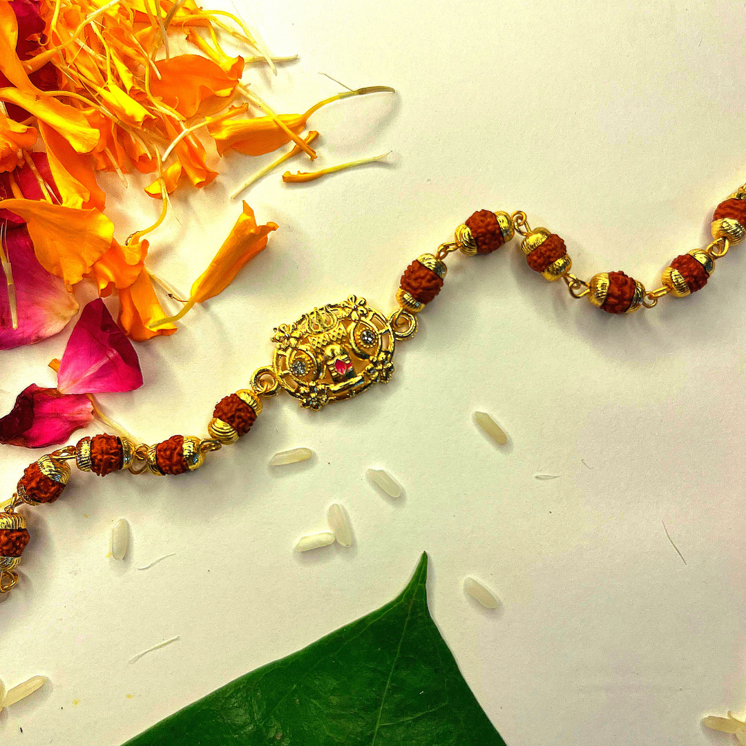 Handmade Mahadev Rakhi with Free Chawal & Kumkum