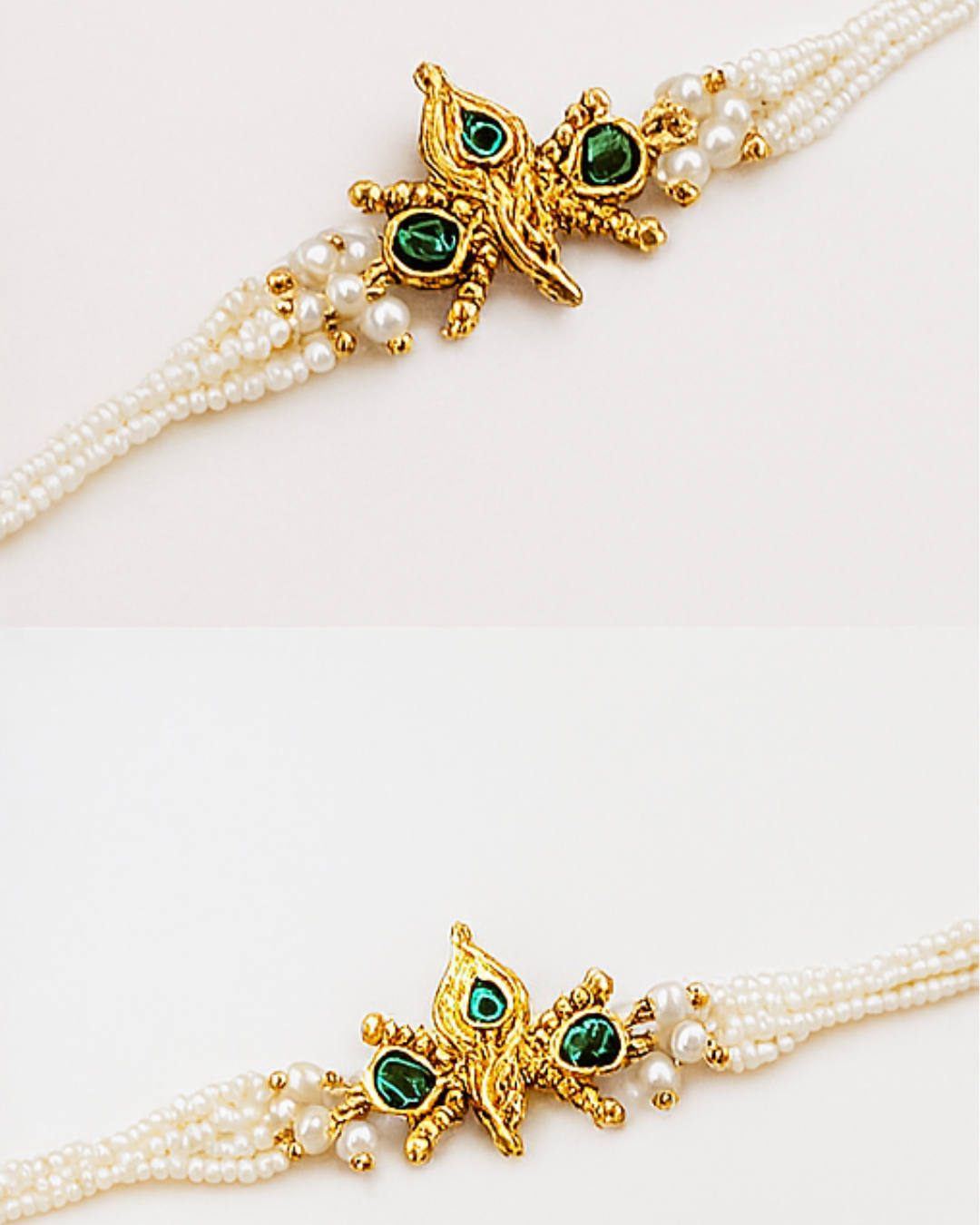 Handmade Divine Peacock Feather Rakhi with Free Chawal & Kumkum