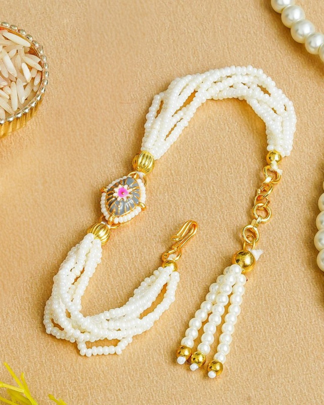 Traditional Rakhi Set with Free Chawal & Kumkum