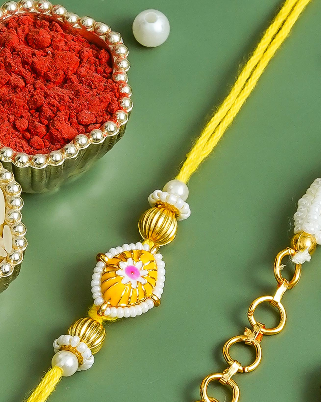 Traditional Rakhi Set with Free Chawal & Kumkum