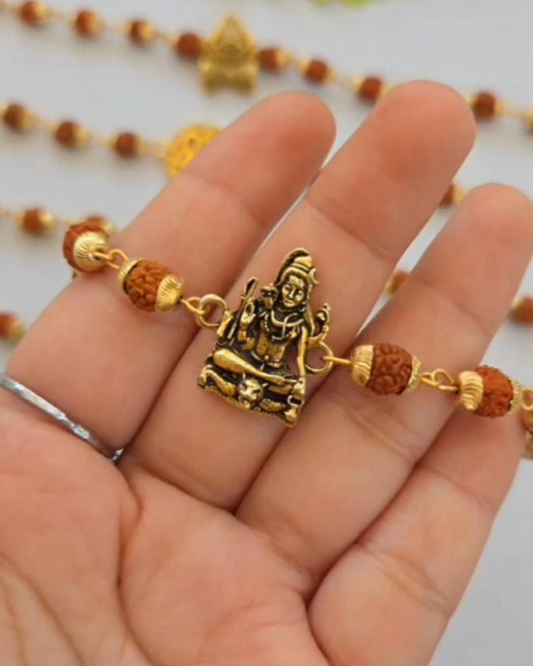 Handmade Mahadev Rakhi with Free Chawal & Kumkum