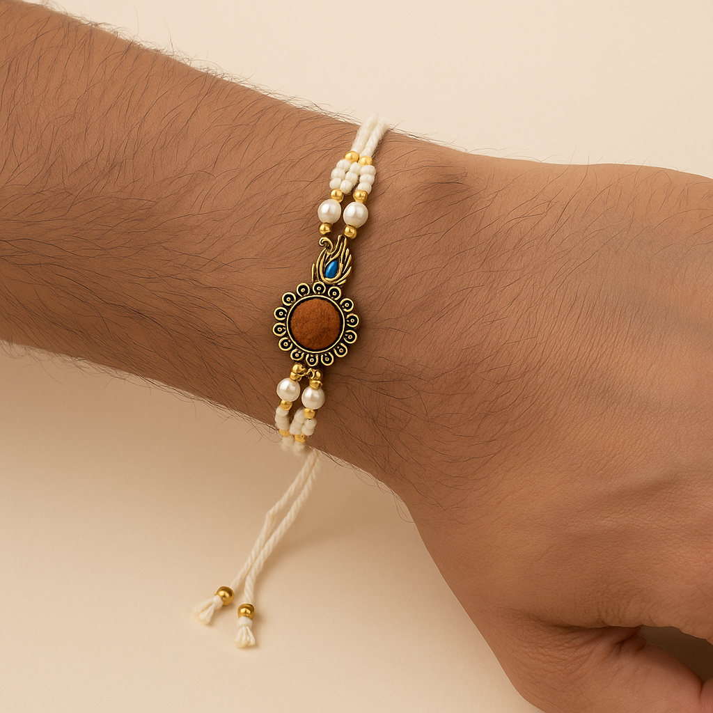 Handmade Rudra Leela Rakhi with Free Chawal & Kumkum