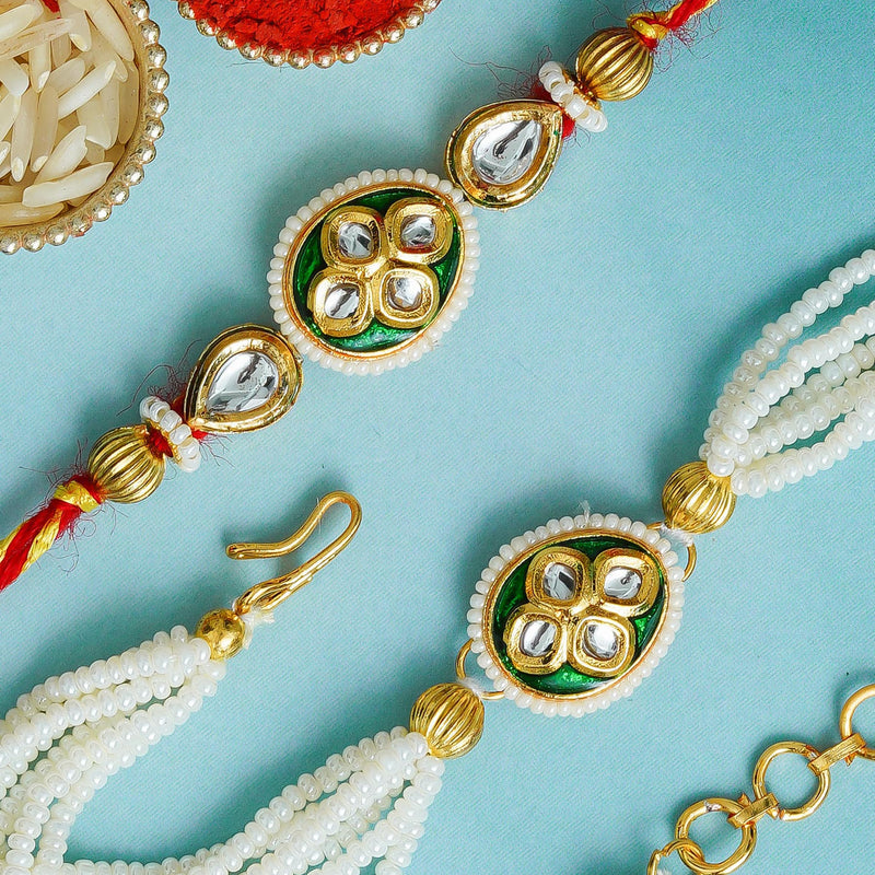 Traditional Rakhi Set with Free Chawal & Kumkum