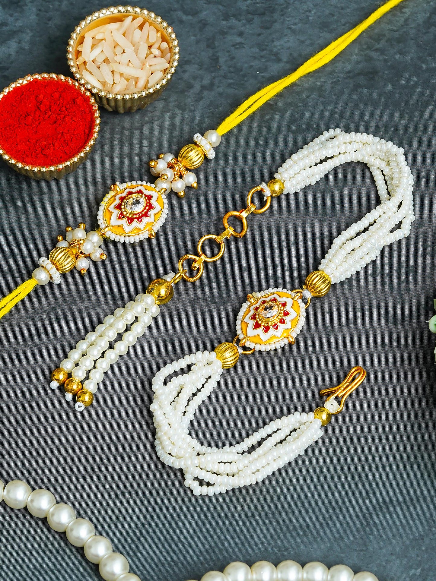 Traditional Rakhi Set with Free Chawal & Kumkum