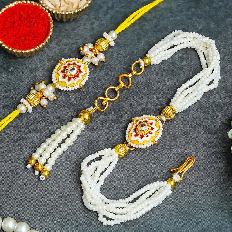 Traditional Rakhi Set with Free Chawal & Kumkum