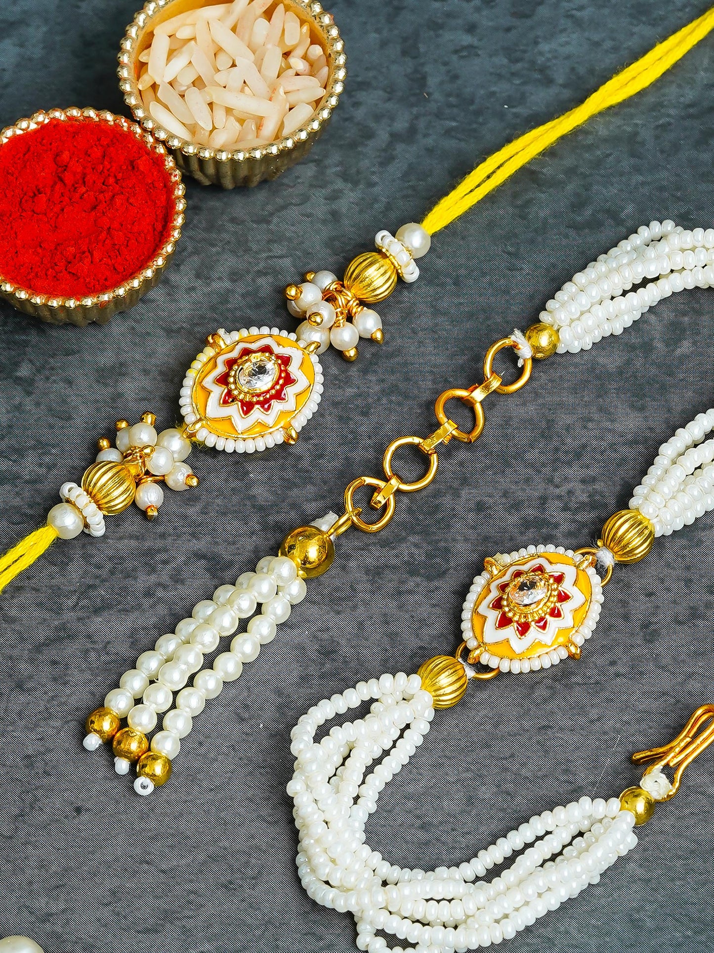 Traditional Rakhi Set with Free Chawal & Kumkum