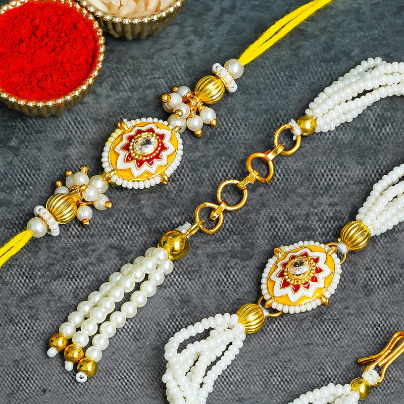 Traditional Rakhi Set with Free Chawal & Kumkum