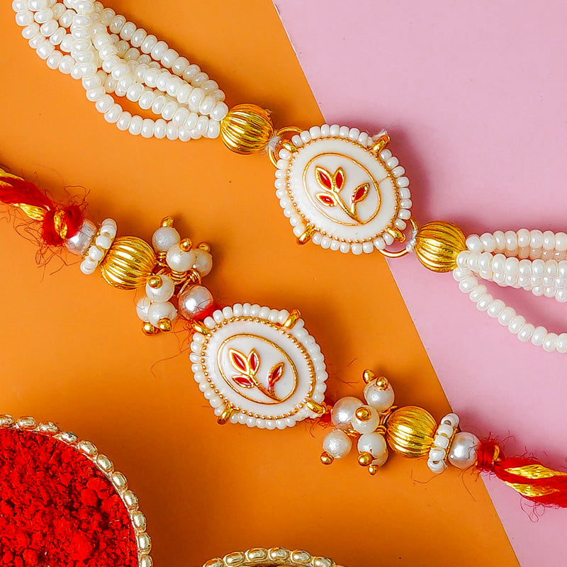 Traditional Rakhi Set with Free Chawal & Kumkum