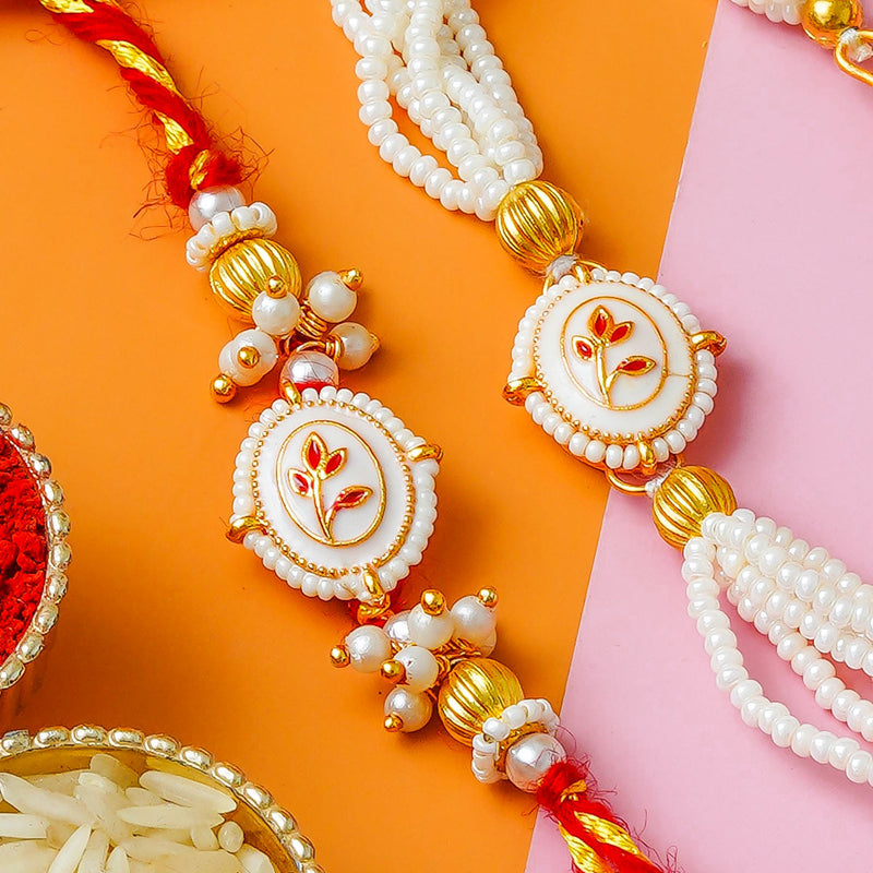 Traditional Rakhi Set with Free Chawal & Kumkum