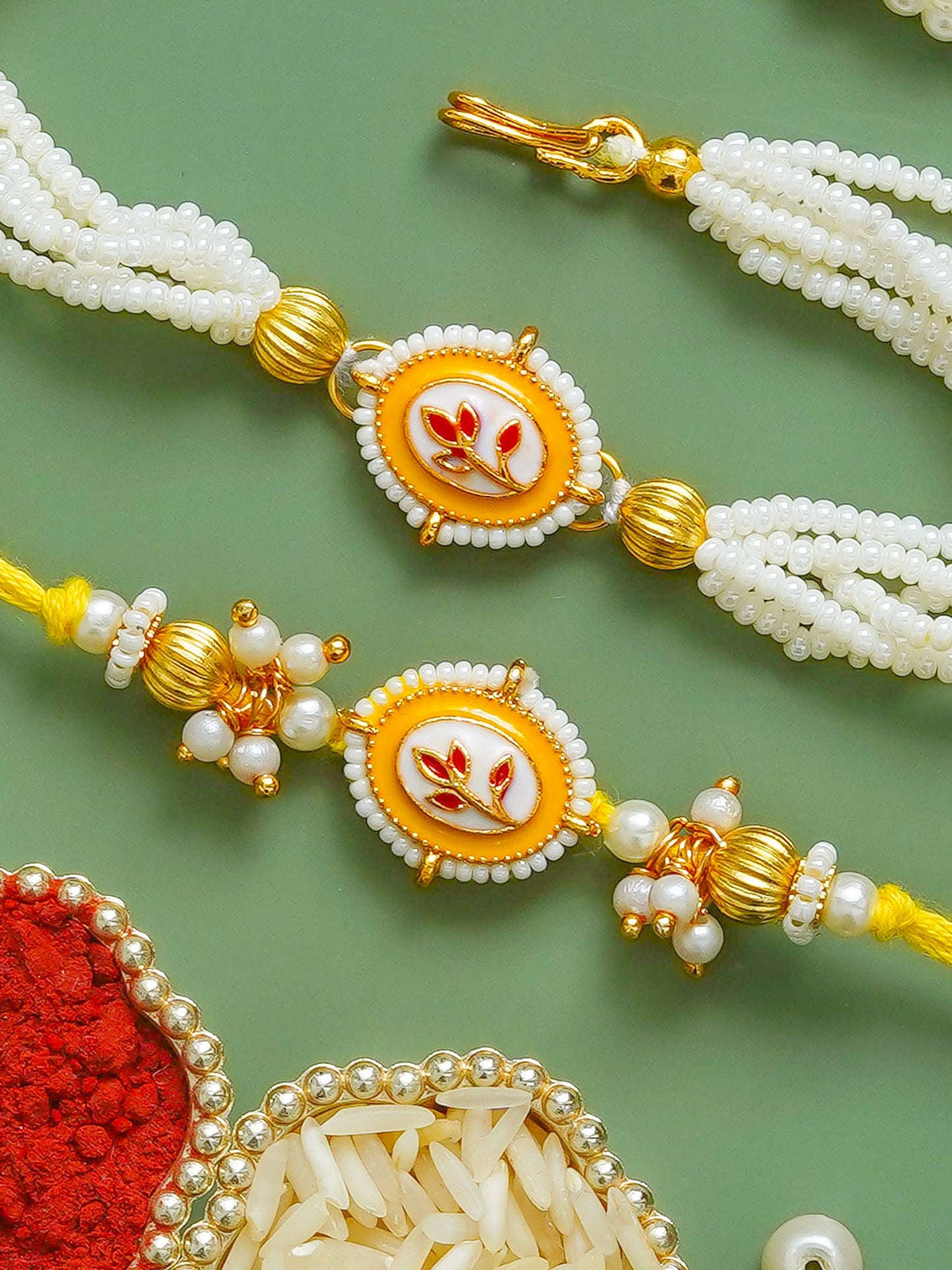 Traditional Rakhi Set with Free Chawal & Kumkum