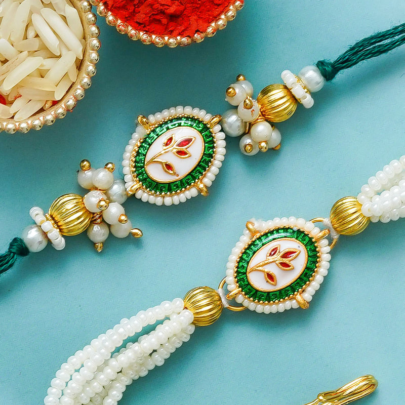 Traditional Rakhi Set with Free Chawal & Kumkum