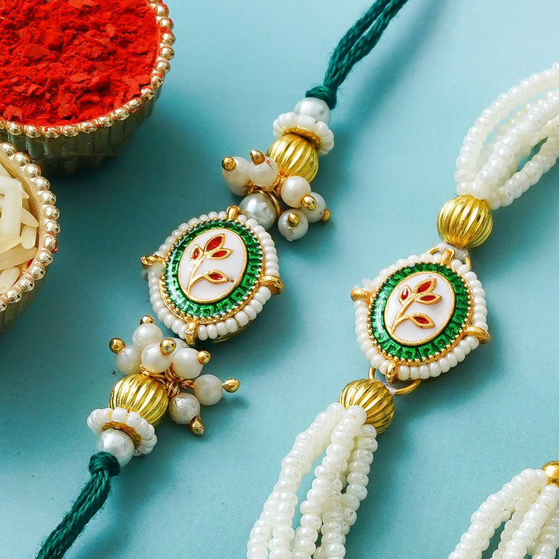 Traditional Rakhi Set with Free Chawal & Kumkum