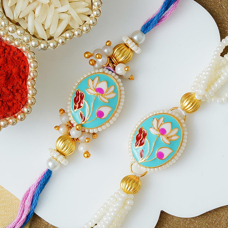 Traditional Rakhi Set with Free Chawal & Kumkum