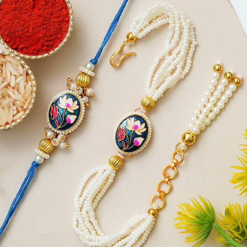 Traditional Rakhi Set with Free Chawal & Kumkum