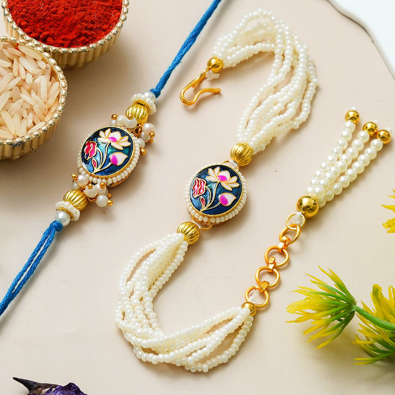 Traditional Rakhi Set with Free Chawal & Kumkum
