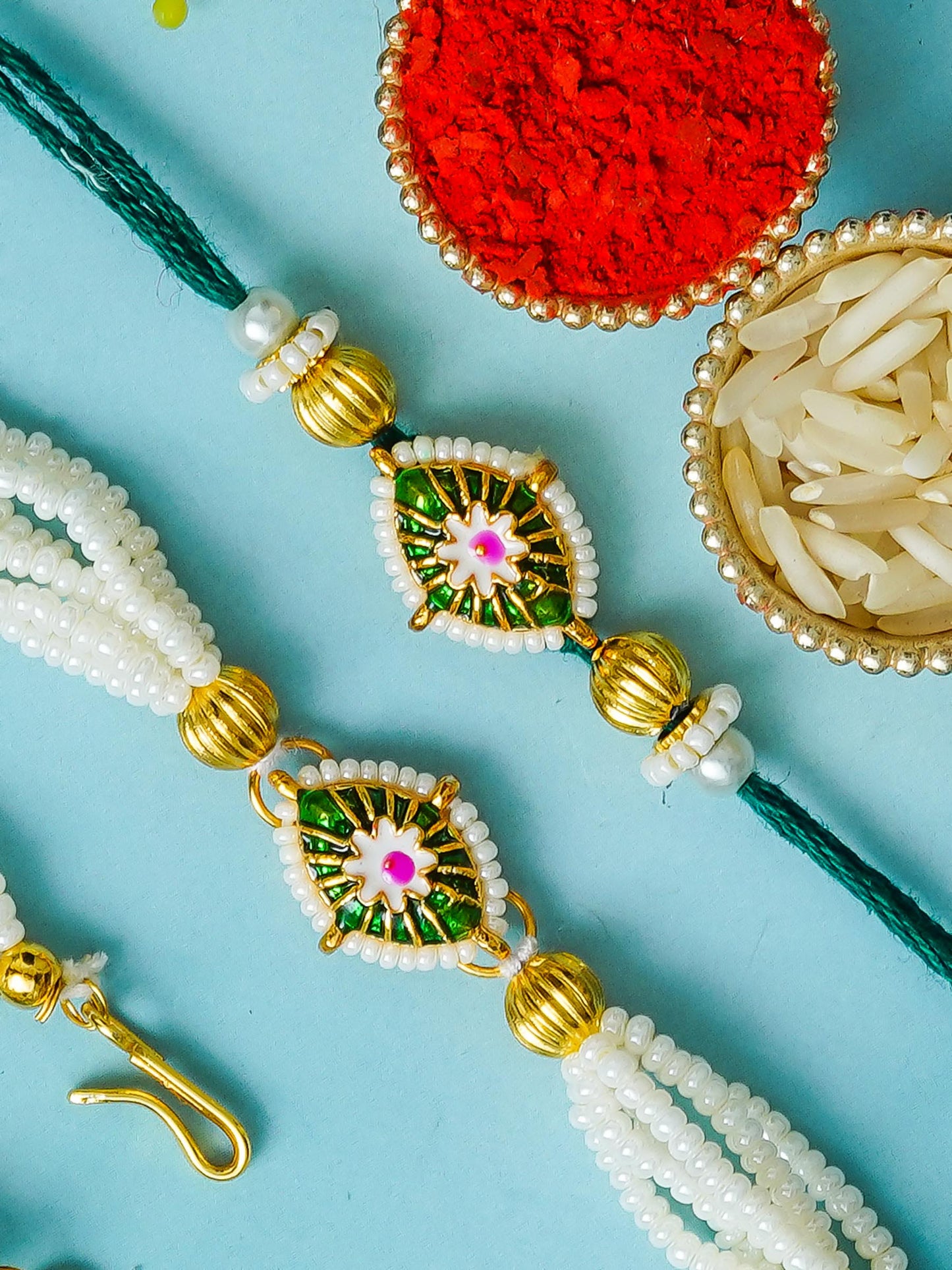 Traditional Rakhi Set with Free Chawal & Kumkum