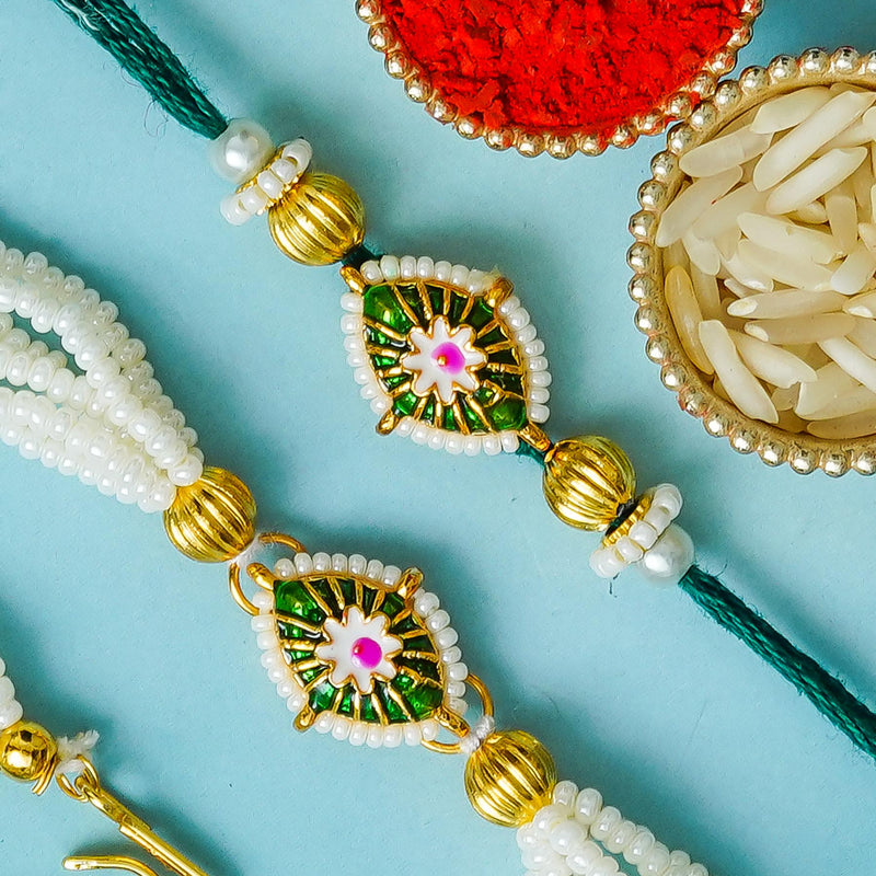 Traditional Rakhi Set with Free Chawal & Kumkum