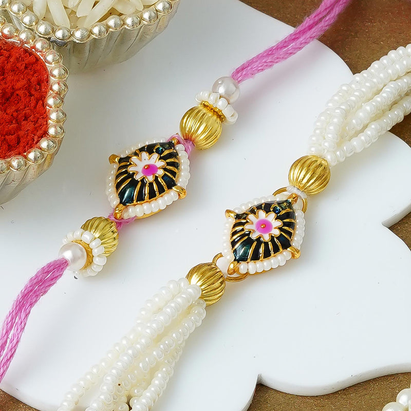 Traditional Rakhi Set with Free Chawal & Kumkum