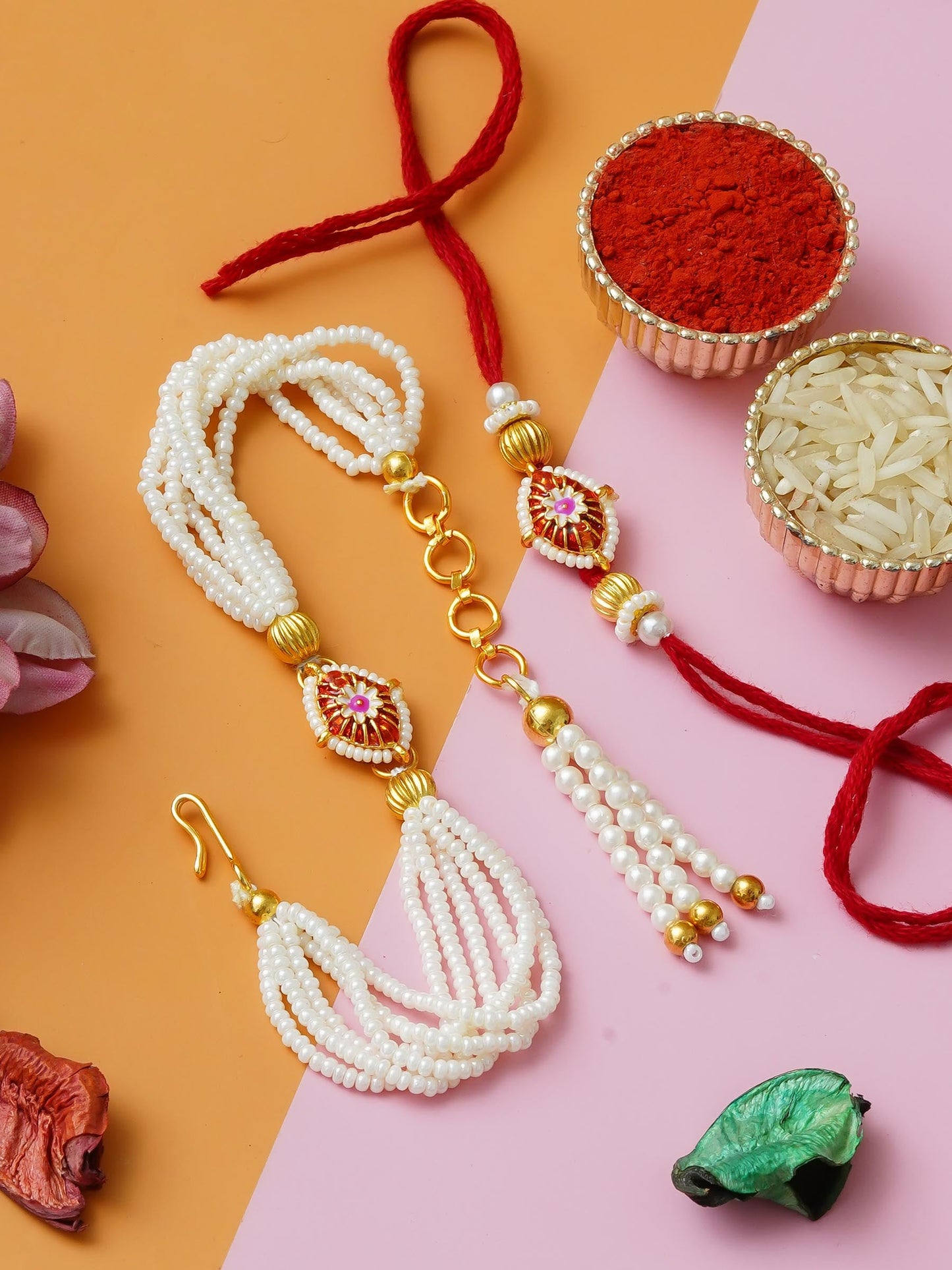 Traditional Rakhi Set with Free Chawal & Kumkum