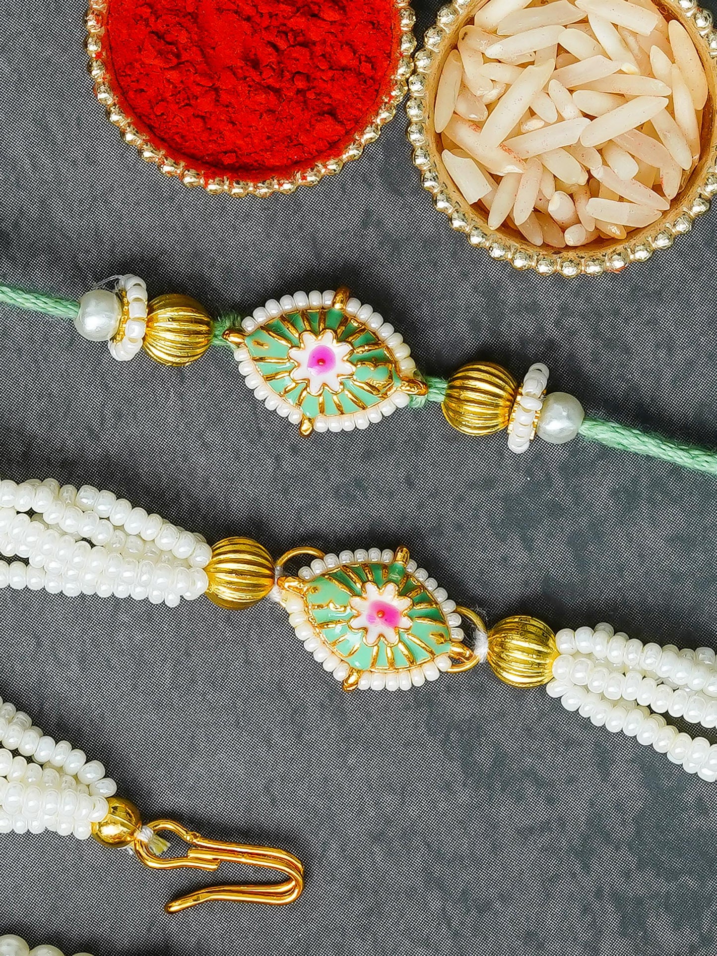 Traditional Rakhi Set with Free Chawal & Kumkum