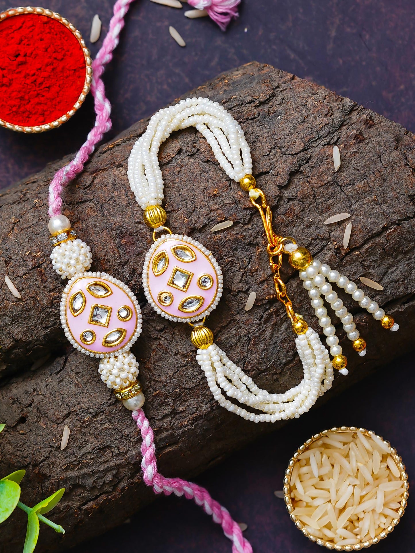 Traditional Rakhi Set with Free Chawal & Kumkum
