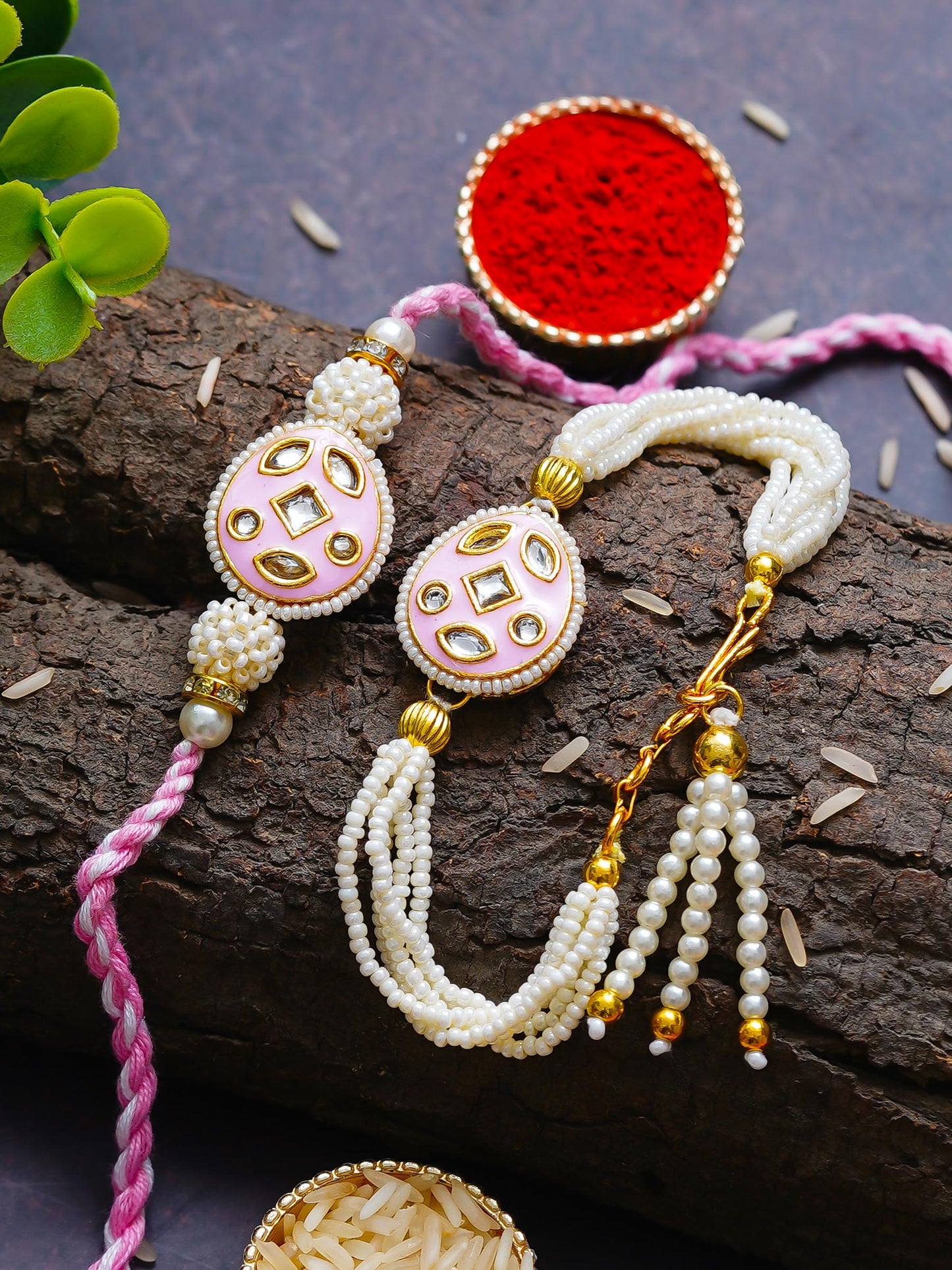 Traditional Rakhi Set with Free Chawal & Kumkum