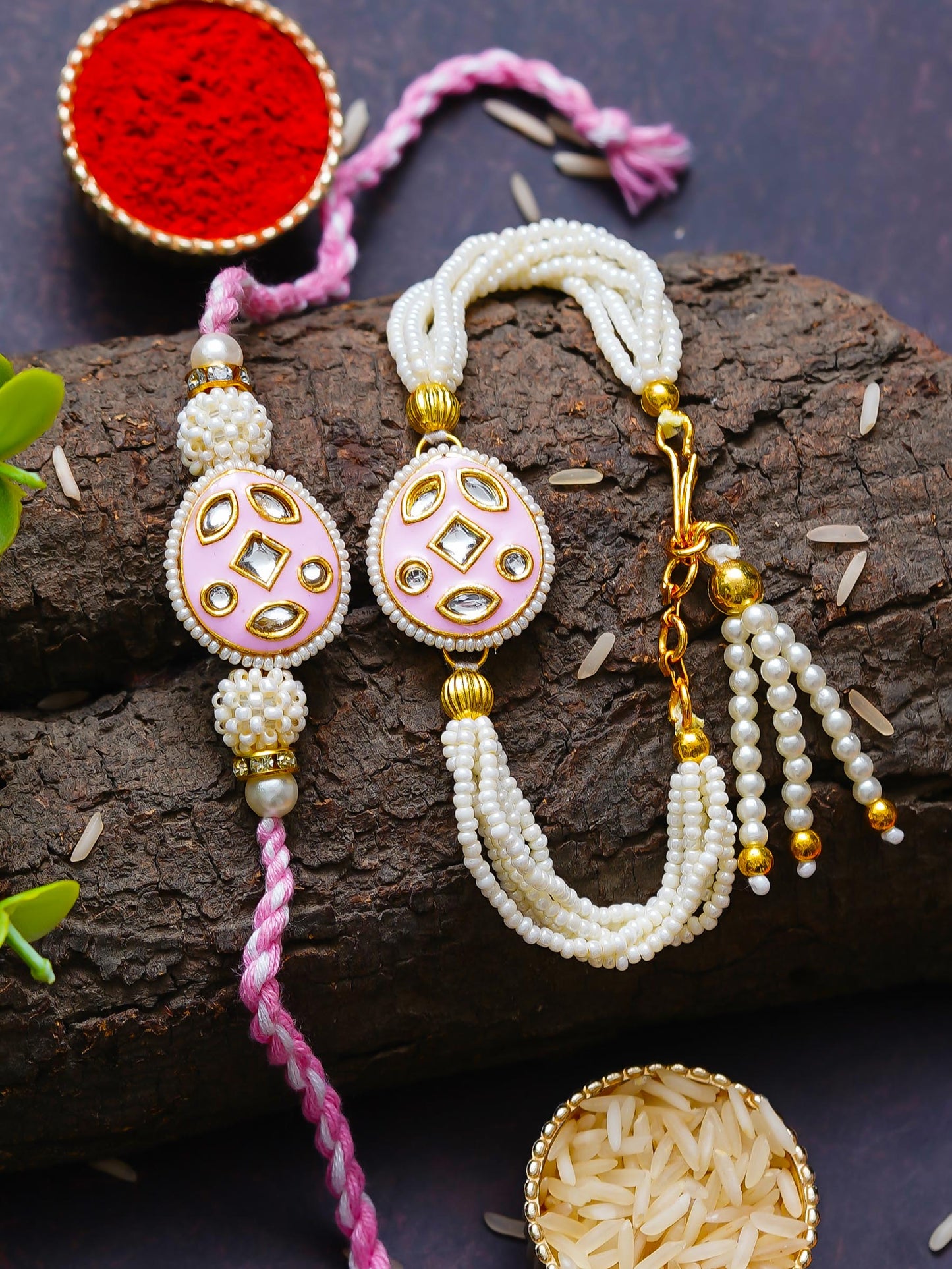 Traditional Rakhi Set with Free Chawal & Kumkum