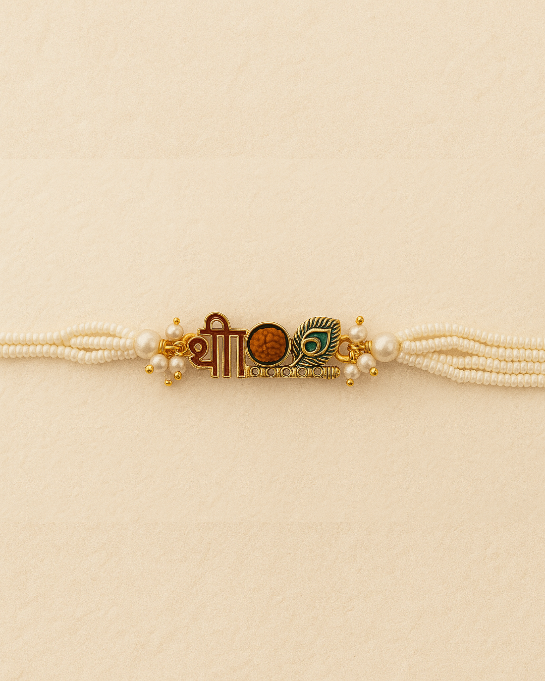 Graceful White Pearl Rakhi ๐ธ