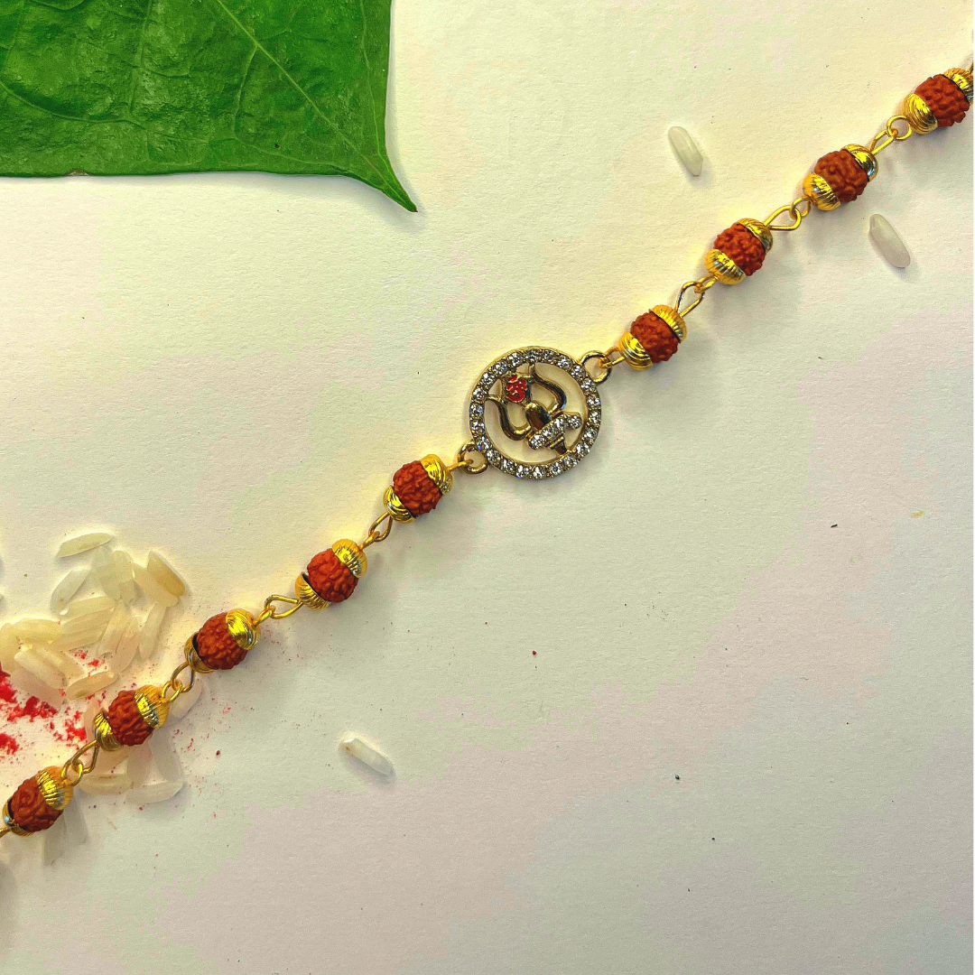 Handmade Vibhuti Rakhi  with Free Chawal & Kumkum