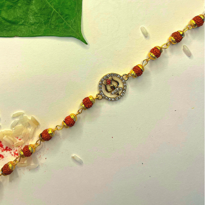 Handmade Vibhuti Rakhi  with Free Chawal & Kumkum