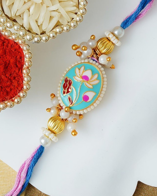 Traditional Rakhi Set with Free Chawal & Kumkum
