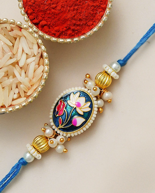 Traditional Rakhi Set with Free Chawal & Kumkum