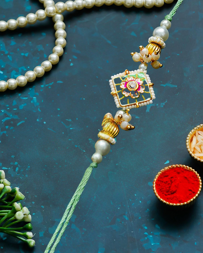 Traditional Rakhi Set with Free Chawal & Kumkum