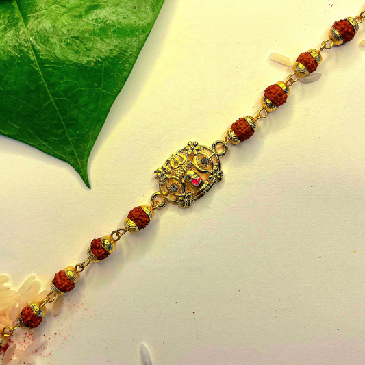 Handmade Mahadev Rakhi with Free Chawal & Kumkum