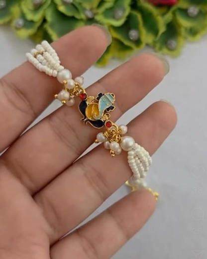 Handmade Divine Gajanan Rakhi with Free Chawal & Kumkum