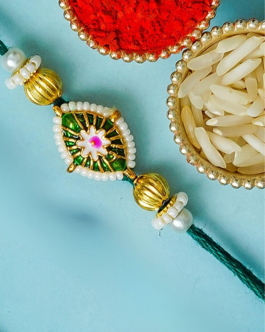 Traditional Rakhi Set with Free Chawal & Kumkum