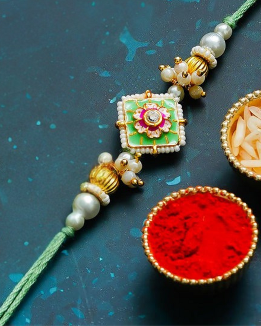 Traditional Rakhi Set with Free Chawal & Kumkum