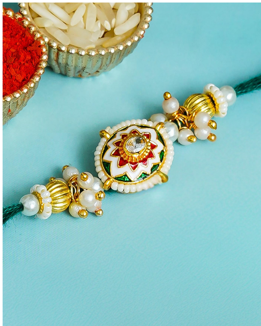 Traditional Rakhi Set with Free Chawal & Kumkum