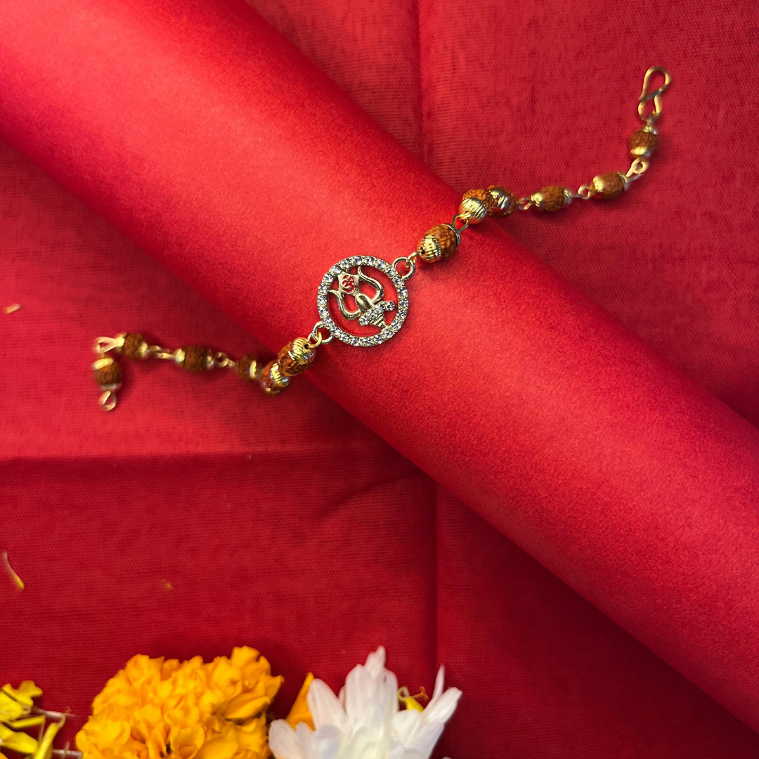 Handmade Vibhuti Rakhi  with Free Chawal & Kumkum