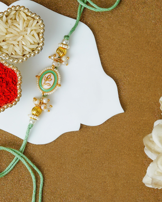 Traditional Rakhi Set with Free Chawal & Kumkum